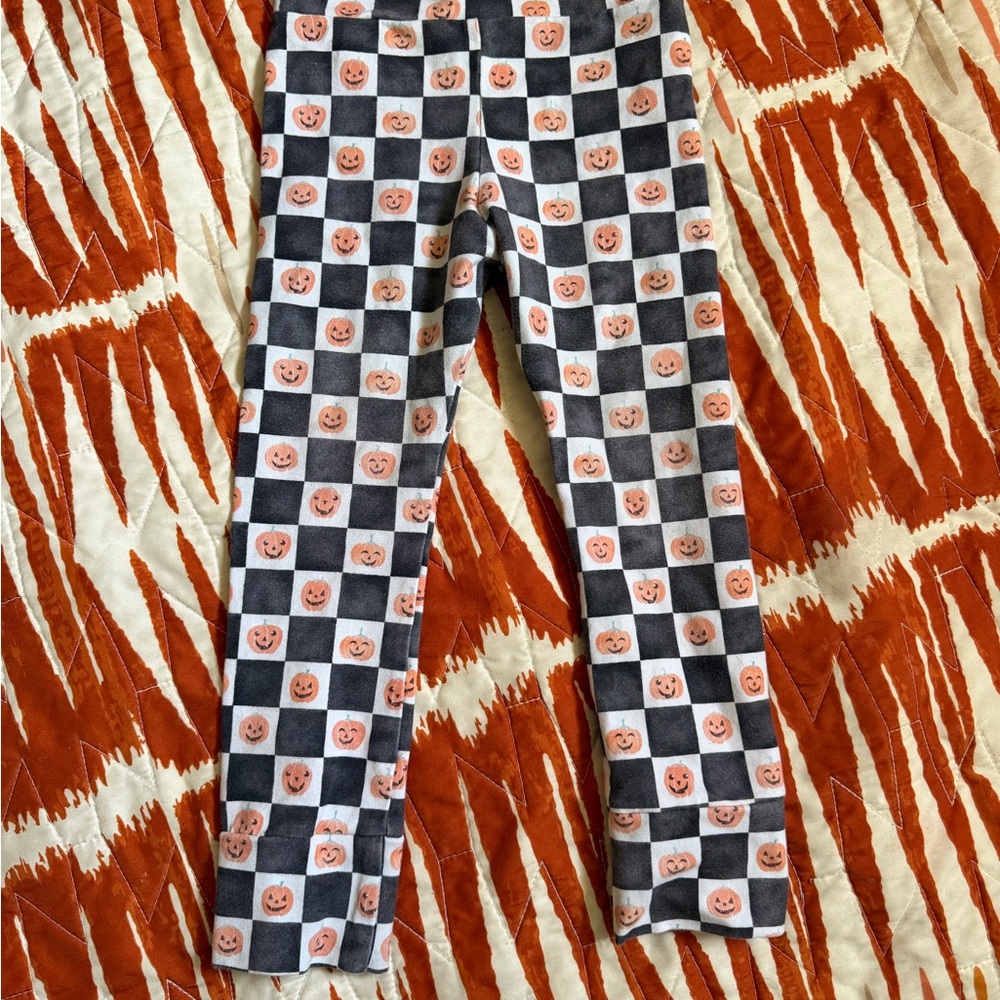 Kids Halloween Checkered Leggings
